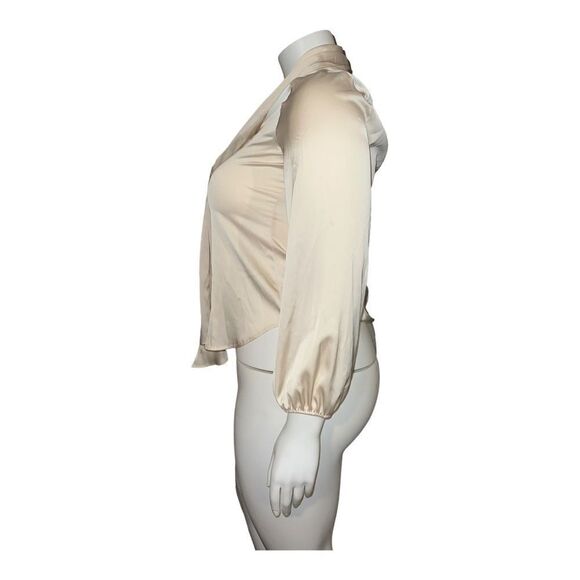 Bar III Womens Bow-Tie Long-Sleeve Blouse Flax Suit Separate Extra Large NWT - Picture 4 of 9